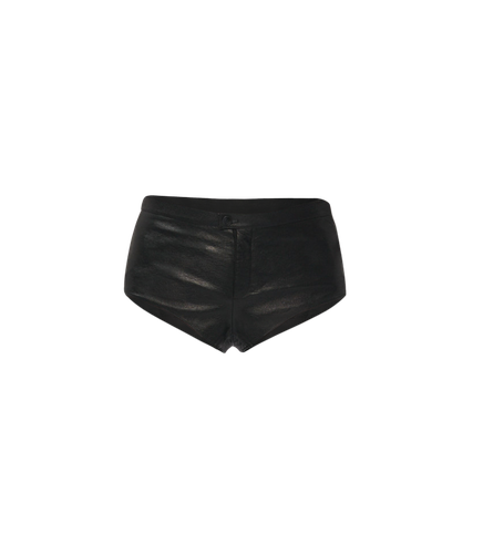 Leather Mini Shorts - Black - Gemme Collective - Modalova