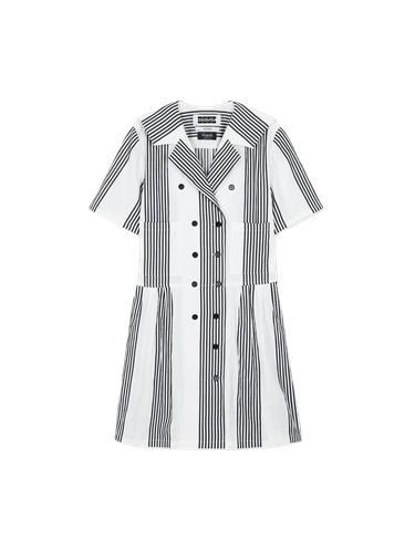 Ualo Sailor Collar Mini Dress - White/black - EENK - Modalova