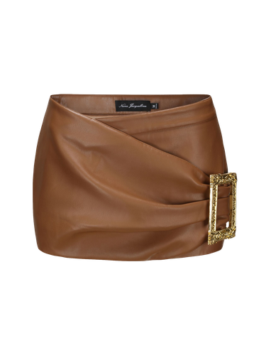 Miranda Leather Mini Skirt (Brown) - Nana Jacqueline - Modalova
