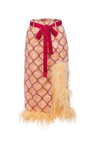 Monroe Skirt With Feathers - ANDREEVA - Modalova