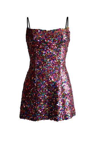 Multicolour Sequin Mini Dress - L’MOMO - Modalova