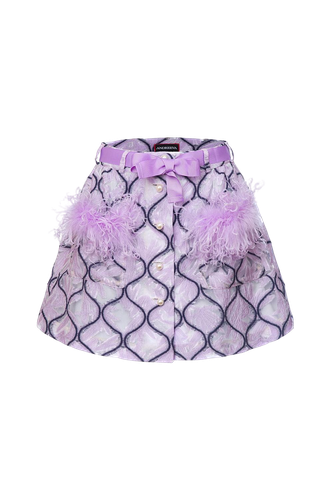 Lavender Skirt With Feathers Details - ANDREEVA - Modalova
