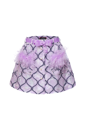 Lavender Skirt With Feathers Details - ANDREEVA - Modalova