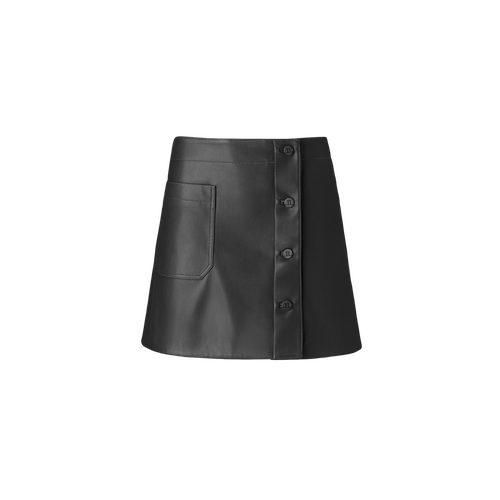 Genuine black leather mini skirt - Lita Couture - Modalova