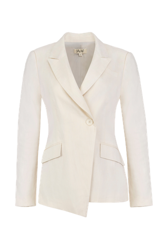 Tailored asymmetric blazer in Sandy Beige - JAAF - Modalova