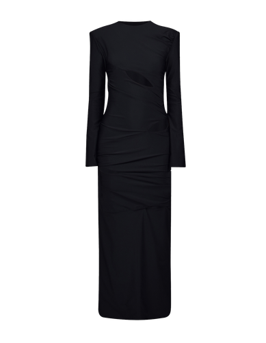ZELLE Black Long Dress with Cut Outs - MAET - Modalova