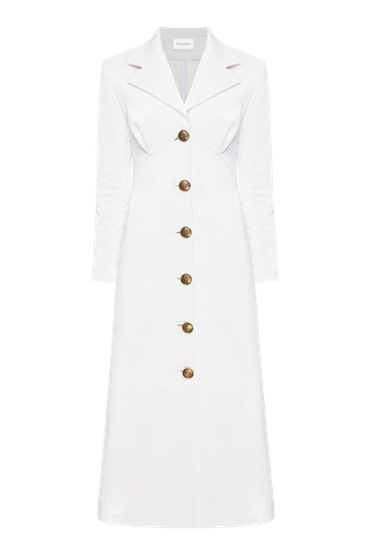Polished Vegan Leather Coat Dress - Sara Tamimi - Modalova