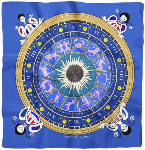 Silk Scarves The Zodiac In Blue - Cyclades - Modalova