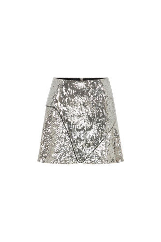 Emilia - Sequin Mini Skirt With Piping Details - ILA - Modalova