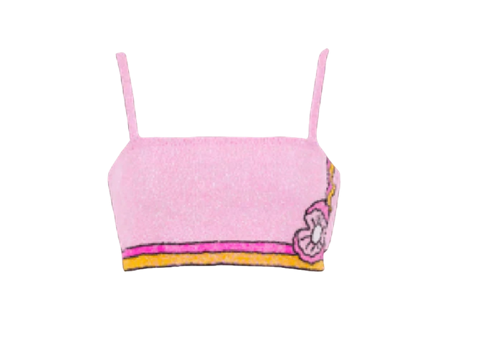 Monty Co-ord Hand Embroidered Bead Pink Top - Oceanus Swimwear - Modalova