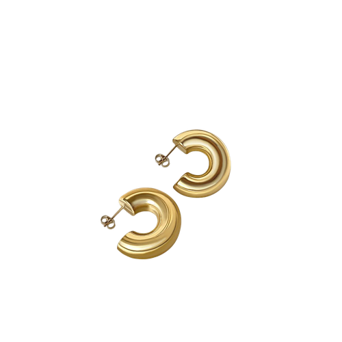 Gold Chubby Hoop Earrings - Anisa Sojka - Modalova