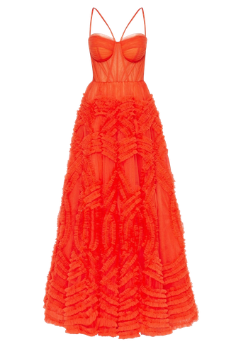 Tangerine Tulle Ornament Maxi Dress - Milla - Modalova