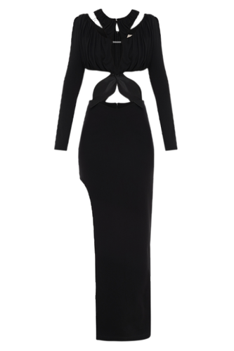 Black Maxi Dress with Cutouts - Malva Florea - Modalova