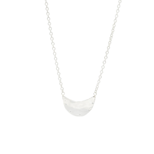 Sterling & Diamonds Half Moon Pendant Necklace - Ali Grace Jewelry - Modalova