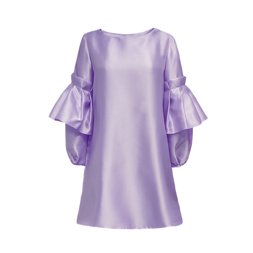 A-LINE DRESS WITH PLEATED PUFF SLEEVES IN LAVENDER - ANITABEL - Modalova