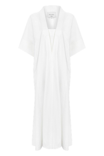 Gena V-Neck Cotton Dress - Nazli Ceren - Modalova