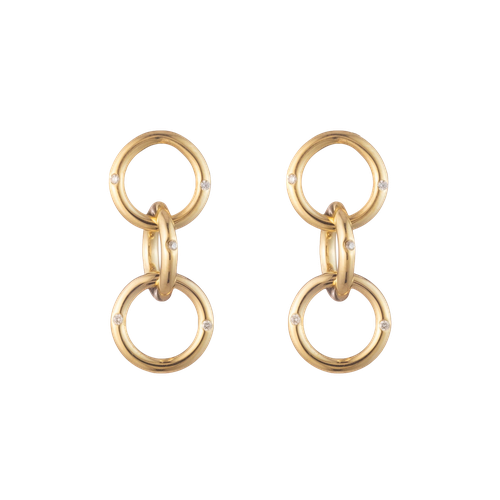 Small Triple Gold & Diamond Hoop Earrings - Ali Grace Jewelry - Modalova