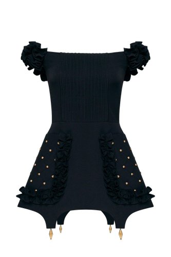 Ruffled Dress With Pocket - Guranda - Modalova