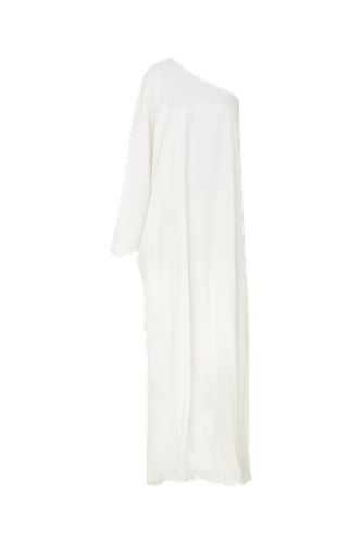 Venus One-Shoulder Satin Maxi Dress in Swan - Nazli Ceren - Modalova