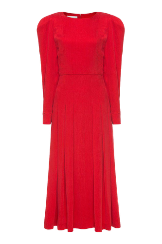 Red Pleated Dress - Sara Tamimi - Modalova