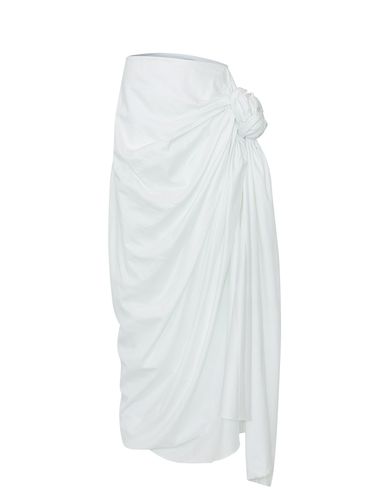 VERA White Draped Midi Skirt - MAET - Modalova