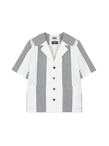 Uroppin Sailor Collar Blouse - White/black - EENK - Modalova