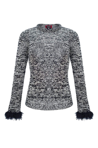 Grey Handmade Knit Sweater - ANDREEVA - Modalova
