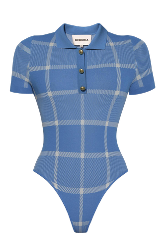 KNIT TARTAN BODYSUIT - KEBURIA - Modalova