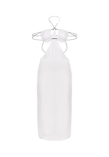 Emma Linen-blend White Dress - DIVALO - Modalova