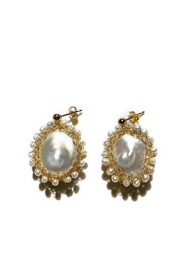 Mini Polka 14k Gold-filled Freshwater Baroque Pearl Earrings - Carolina Wong - Modalova