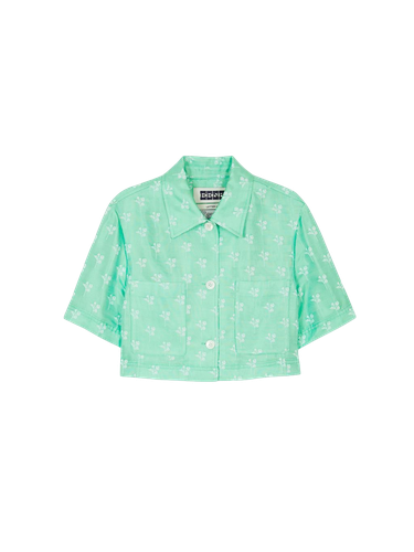 Umbil Crop Shirt - Light Green - EENK - Modalova