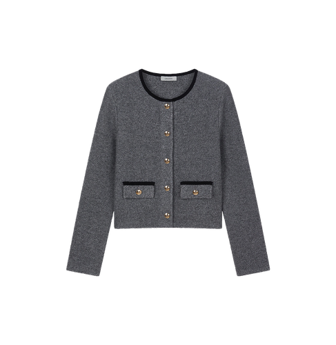 CASHMERE WOOL BLEND HERRINGBONE JACKET - CRUSH Collection - Modalova