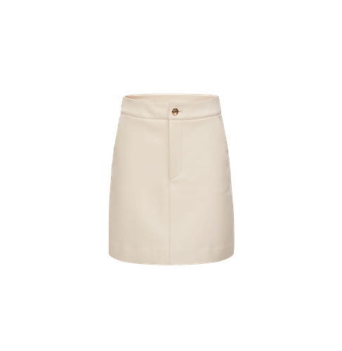 LAMBSKIN LEATHER SKIRT WITH METAL BUTTONS - CRUSH Collection - Modalova