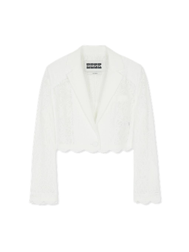 Umbo Lace Short Jacket - White - EENK - Modalova