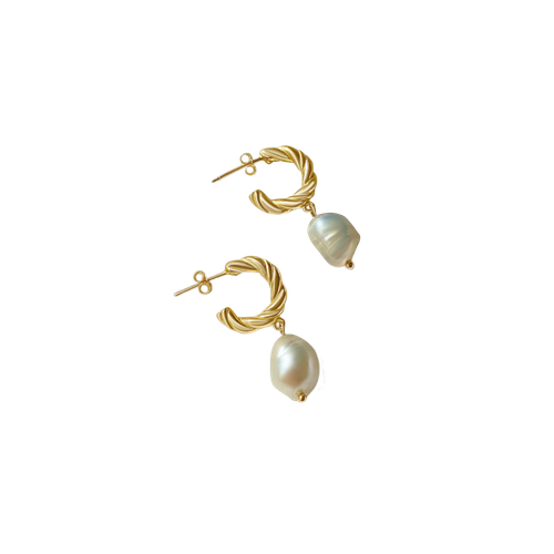Freshwater Pearl Hoop Earrings - Anisa Sojka - Modalova