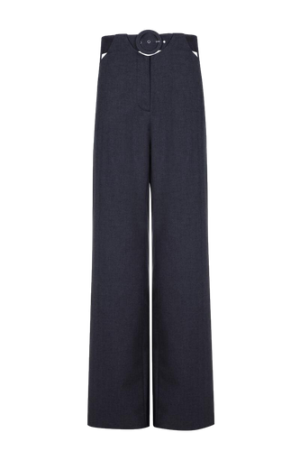 Anthracite Herringbone Cutout Pants - F.ILKK - Modalova