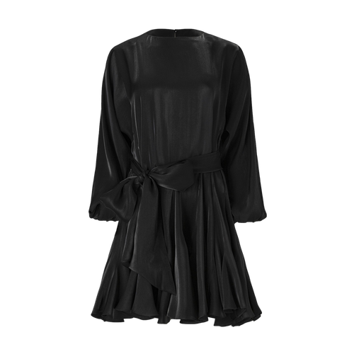 Black asymmetric pure-silk mini dress - Lita Couture - Modalova