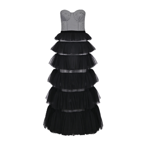 Tulle dress with a checkered corset - Lily Was Here - Modalova