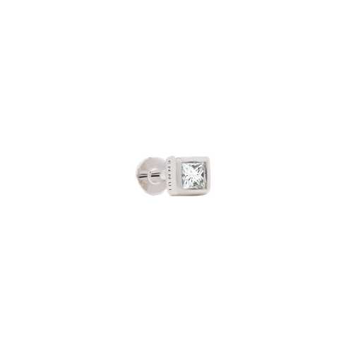 SQUARE LABRET WHITE DIAMOND & WHITE GOLD | Women's Earrings - ENNUI - Modalova