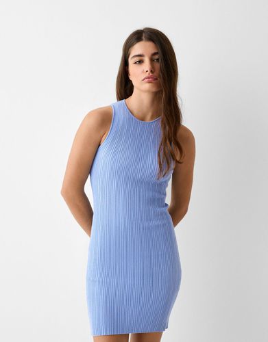 Vestido Mini Sin Mangas Punto Canalé Mujer Xs - Bershka - Modalova