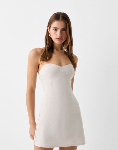 Vestido Mini Bandeau Bengalina Mujer L - Bershka - Modalova