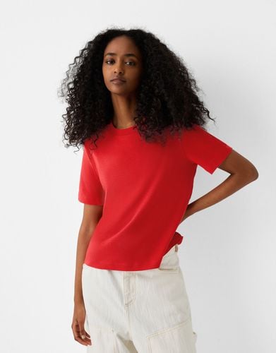 Camiseta Manga Corta Regular Fit Mujer M - Bershka - Modalova