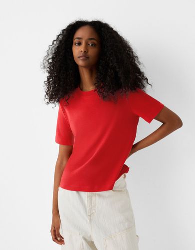 Camiseta Manga Corta Regular Fit Mujer Xs - Bershka - Modalova