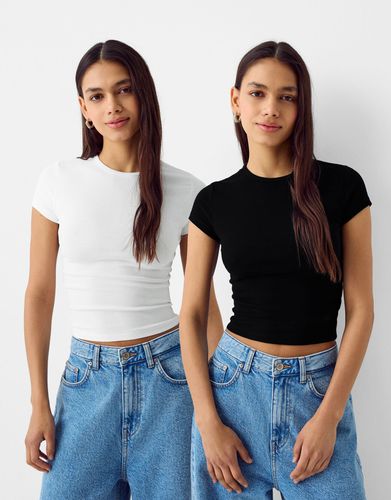 Pack 2 Camisetas Manga Corta Cuello Redondo Mujer Xl - Bershka - Modalova