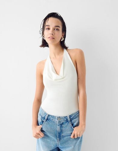 Body Halter Drapeado Mujer L - Bershka - Modalova