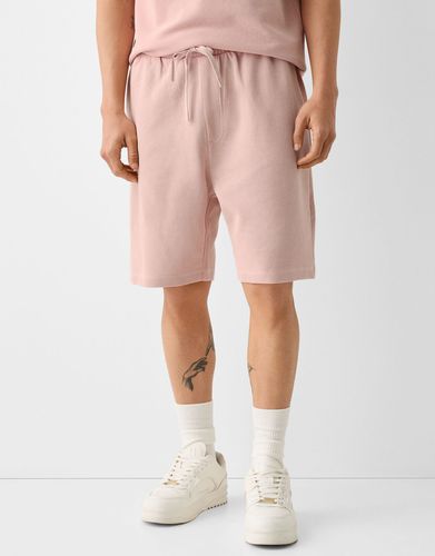 Bermuda Relaxed Fit Felpa Estructura Hombre M - Bershka - Modalova