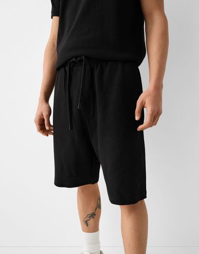 Bermuda Relaxed Fit Felpa Estructura Hombre S - Bershka - Modalova