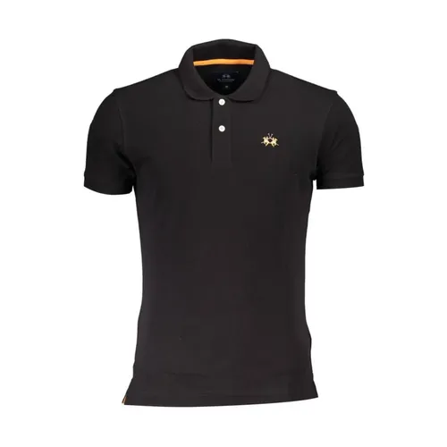 Black Cotton Polo Shirt Slim Fit - La Martina - Modalova