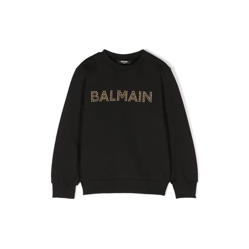 Black Kids Sweatshirt, Stylish and Comfortable - Balmain - Modalova