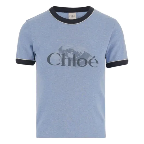 Chloé - Tops > T-Shirts - Blue - Chloé - Modalova